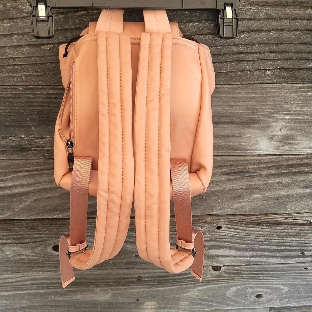 RACHEL Rachel Roy Peach Backpack with Buckle & Chain And Pockets Galore! - Picture 8 of 16